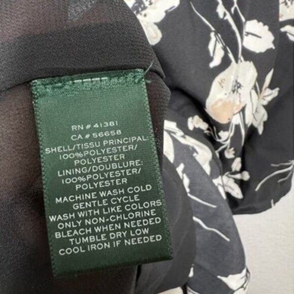 Lauren Ralph Lauren Women’s Braedyn Floral Kimono Sleeve Day Dress Small - Picture 4 of 4